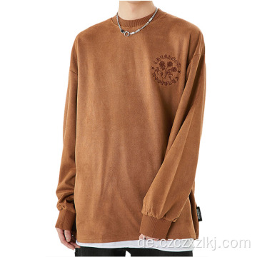 Paar Herbst Rose Brief Pullover Crew Neck Pullover